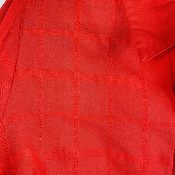 Catherines Plus Size 0X Petite Long Sleeve Button Front Top Orange 100% Cotton - Picture 3 of 5